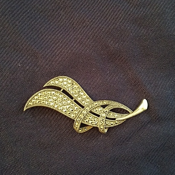 Jewelry - Sterling Silver Marcasite Art Deco Pin